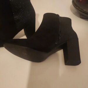 George Chic Black Block Heel Boots